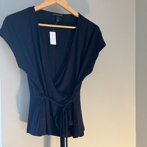 Banana Republic navy blue wrap top